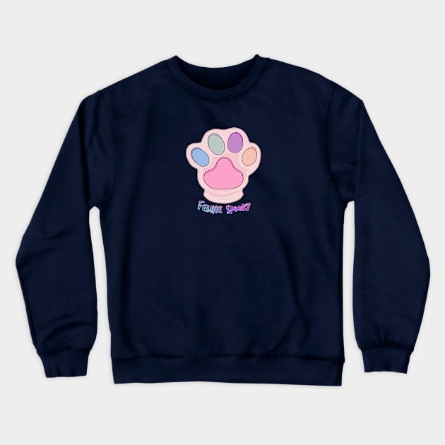 Feline Spooky || White paw version Crewneck Sweatshirt by Simkray